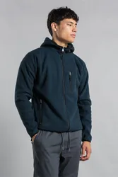 Mens Zip-through Hooded Fleece with Sherpa Lining
