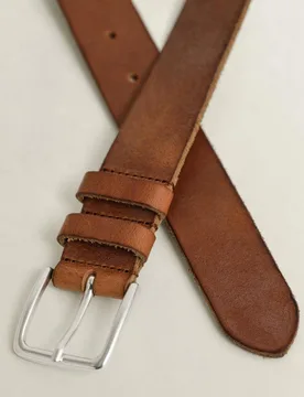 Cinturón de hombre en cuero con cierre de hebilla - Gant - FashionsVida