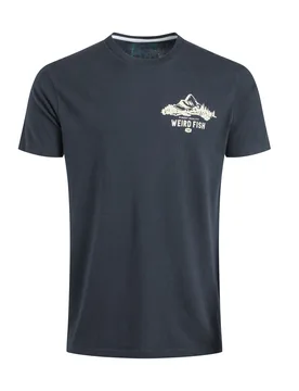 Weird Fish Mountain Valley Back Print Graphic T-Shirt Size 5XL - men men all-mens men tshirts men tshirts graphic new-arrivals ben-curry offers all-of - Navy - FashionsVida