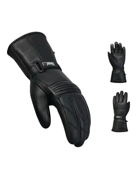 Mens Thermal Motorbike Leather Waterproof Gloves - - Size: L - Infinity - FashionsVida