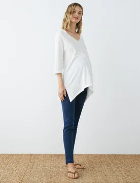 Vaquero premamá liso cintura elástica - Southern Cotton - FashionsVida