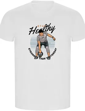 T-shirt à Manches Courtes Stay Healthy Eco White L - Kruskis - FashionsVida
