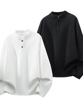Autumn/Winter Men's Henry Collar Fashion Casual Long-Sleeved Sweatshirt - Aliexpress - FashionsVida