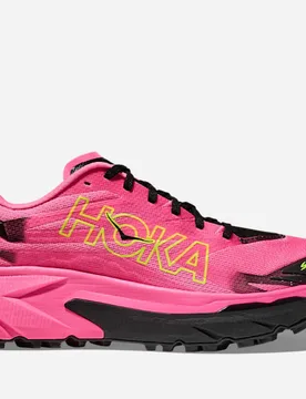 Men's Mafate 5 Trail Shoes in Neon Rose/Black, Size 11 - HOKA - FashionsVida