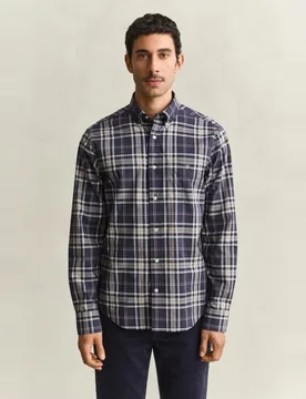 Camisa de hombre tallas grandes de popelina clásica a cuadros - Gant - FashionsVida