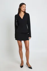 Womens Tall Tailored Mini Skirt - Black - Size 10 Uk