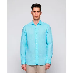 Camisa de hombre casual manga larga de lino Tallas Grandes