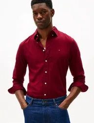 Regular Fit Cotton Rich Flannel Shirt Burgundy male