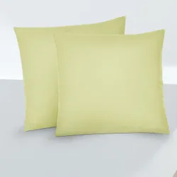 Feinjersey-Kopfkissenbezug Doppelpack pistaziengrün, 2x 40x40 cm