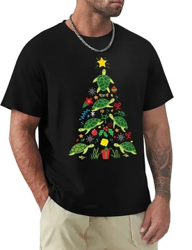 Sea Turtle Christmas Tree Ornament T-Shirt graphic tee shirt oversize t-shirts man shirts men graphic - Aliexpress - FashionsVida