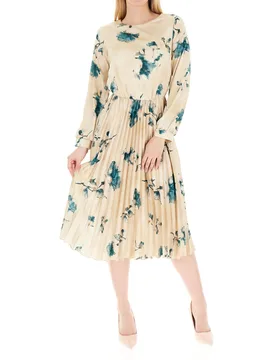 Abito plissettato midi BEIGE M - Rinascimento - FashionsVida
