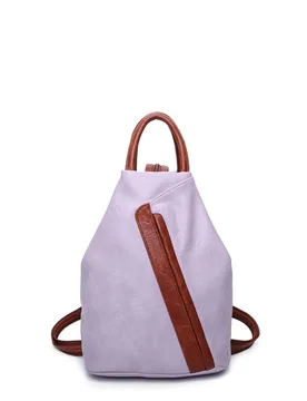 Women's Vira PU Convertible Backpack in Lilac - Lilac - Size: One Size - Fontanella Fashion - FashionsVida