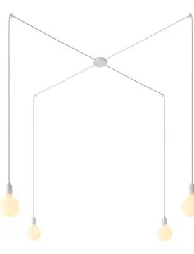 Cables Suspension Luminaire Spider 4 Falls With Light Bulb White One Size - Creative - FashionsVida