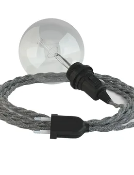 Cables Lampe Suspendue Pour Abat-jour Tn02 5 M Grey / Black One Size - Creative - FashionsVida