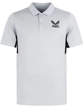 Amc Technical Mens Ice Grey Tennis Polo Shirt - White - Size X-Small - Castore - FashionsVida