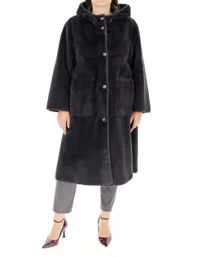 Finta pelliccia reversibile ANTRACITE 23 - PERSONA by MARINA RINALDI - FashionsVida