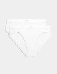 Pack Juni Cotton Rib Brazilian Knickers White female