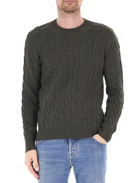 Maglione lana vergine VERDE MILITARE 48 - Gran Sasso - FashionsVida