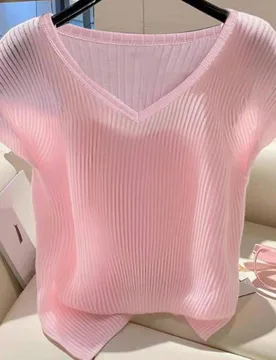 Camiseta de unicolor con decoración metálica, de talla grande, informal para el verano 1XL - Shein - FashionsVida