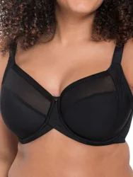 Womens Wonderfully Full Cup Bra - Black Polyamide - Size 34hh