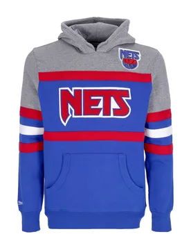 Felpa Cappuccio Uomo Nba Headcoach Hoodie Hardwood Classics Nejnet Royal - Mitchell & Ness - FashionsVida
