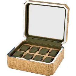 Caja para relojes cortica de 8 piezas