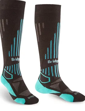Chaussettes Longues Lightweight Merino Performance Black / Blue EU 41-43 - Bridgedale - FashionsVida