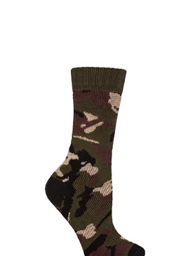 Women's 1 Pair Country Pursuit Woodland Walker Thermal Wool Boot Socks Camo 4-8 - Multi Coloured - Size: Small - SockShop - FashionsVida