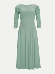 Kleid aus Spitze und Chiffo Grün 36