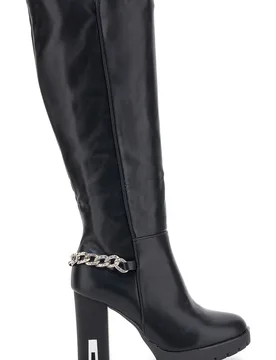 Stivali Neri Alti con Catena Decorativa H262534 38 - THE FIRST - FashionsVida