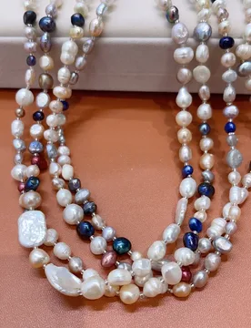 Natural Freshwater Pearl Necklace Baroque Irregular Colorful Sweater Chain for Women Jewelry Accessories Daily Gifts 120cm - Aliexpress - FashionsVida
