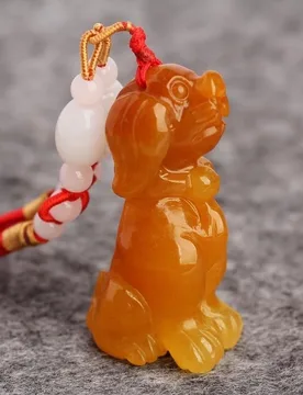 Golden Silk Men and Women Dog Zodiac 3D Amulet Pendant Yellow Dragon Jade Necklace - Aliexpress - FashionsVida