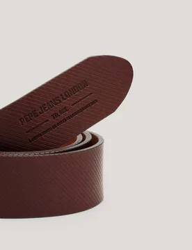 Cinturón de hombre 100% piel logo en relieve - Pepe Jeans - FashionsVida