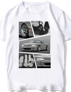 Men Short Sleeve Vintage Japan Legend Car Mx5 NB X BP18 Engine T-Shirt Hip Hop Boy Casual White Tees Retro Old JDM Sport Tops - Aliexpress - FashionsVida