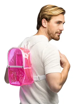 Transparenter Rucksack in Neonrosa - BOLAND BV - FashionsVida