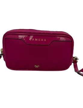 Women's Preloved Zipped Camera Pouch Bag Pink Nylon - Pink - Size: One Size - Anya Hindmarch - FashionsVida
