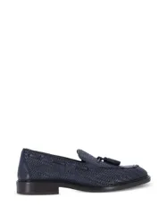 Mocassini Uomo Blu in Pelle Martellata - 68034MARTELLATO-BLU