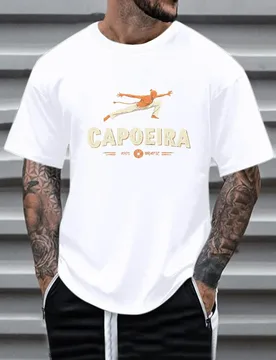 Men's Brazilian Capoeira pattern-100% cotton, vibrant orange martial arts print, casual short-sleeved summer T-shirt - Aliexpress - FashionsVida