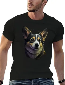 Welsh Pembroke Corgi Art Black Corgi| Dressed Corgi Puppy Gifts Trending Canvas Art Puppy Art T-Shirt t shirt for man T-Shirt - Aliexpress - FashionsVida