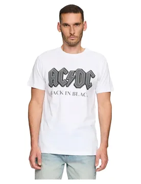 T-shirt à Manches Courtes Acdc Back In Black White XS - Mc Clothes - FashionsVida