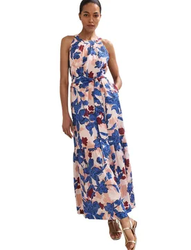 Women's Runa Floral Maxi Dress in Dusty Pink Size: 20 - Dusty Pink - Size: 20 - Phase Eight - FashionsVida