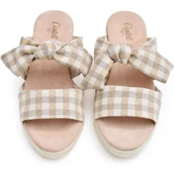 Sandalias de mujer con tela vichy