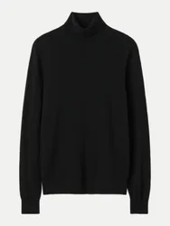 Slim-Fit Rollkragenpullover Schwarz S
