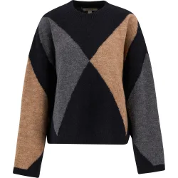 Jersey de mujer de punto con cuello alto acanalado