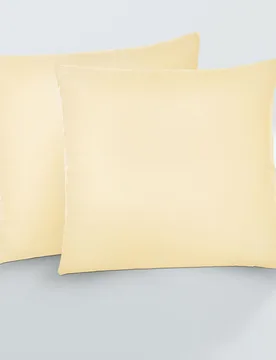 Feinjersey-Kopfkissenbezug Doppelpack gelb, 2x 40x40 cm - Biberna - FashionsVida