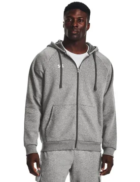 Sweat-shirt à Zip Rival Fleece Castlerock Light Heather 025 / White 100 L - Under armour - FashionsVida
