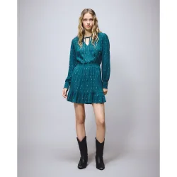 Vestido corto liso lurex