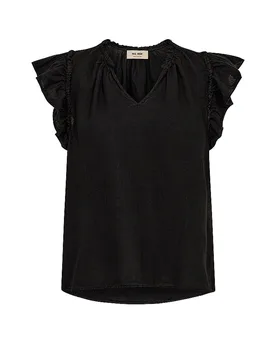 Camicetta di lino MMTEALINEN nero L - Mos mosh - FashionsVida