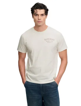 Maglietta A Maniche Corte Vintage Biker Cream M - Superdry - FashionsVida