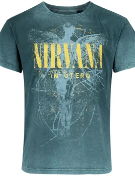 T-Shirt - In Utero Dye - S bis 3XL - für Männer - Größe XL - türkis - Lizenziertes Merchandise! - Männer - male - Nirvana - FashionsVida